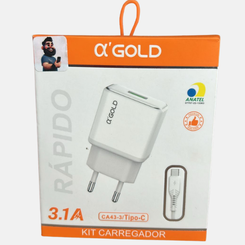 O carregador AI Gold Type-C 3.1A é uma excelente opção para quem busca um carregamento rápido e eficiente para seus dispositivos móveis. Com sua corrente de saída de 3.1A e a versatilidade da porta Type-C, ele é capaz de recarregar a bateria do seu smartphone ou tablet de forma rápida e segura.